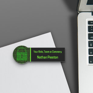 Binary Padlock - Web & Technology Privacy Black Name Tag