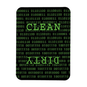 Binary Program Geek Clean Dirty Dishwasher Magnet
