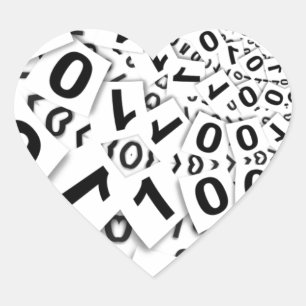 BINARY SYSTEM HEART STICKER