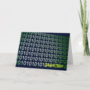 binary thank you card