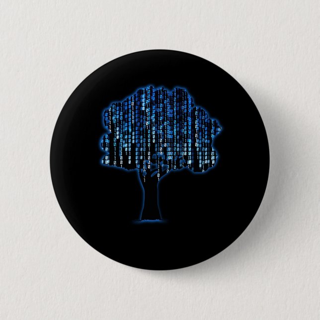 Binary Tree Coding Computer Programmer 2 Inch Round Button (Front)