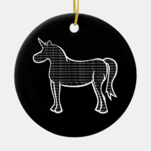 Binary Unicorn Ceramic Ornament