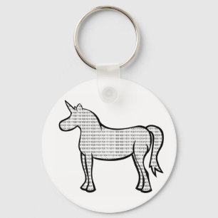 Binary Unicorn Keychain