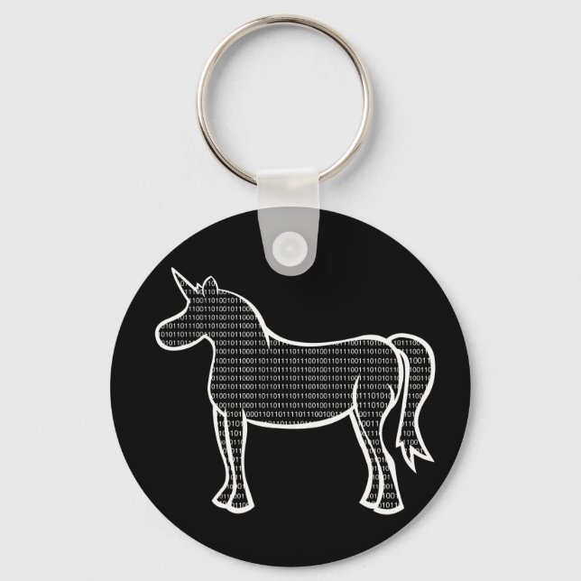 Binary Unicorn Keychain (Front)