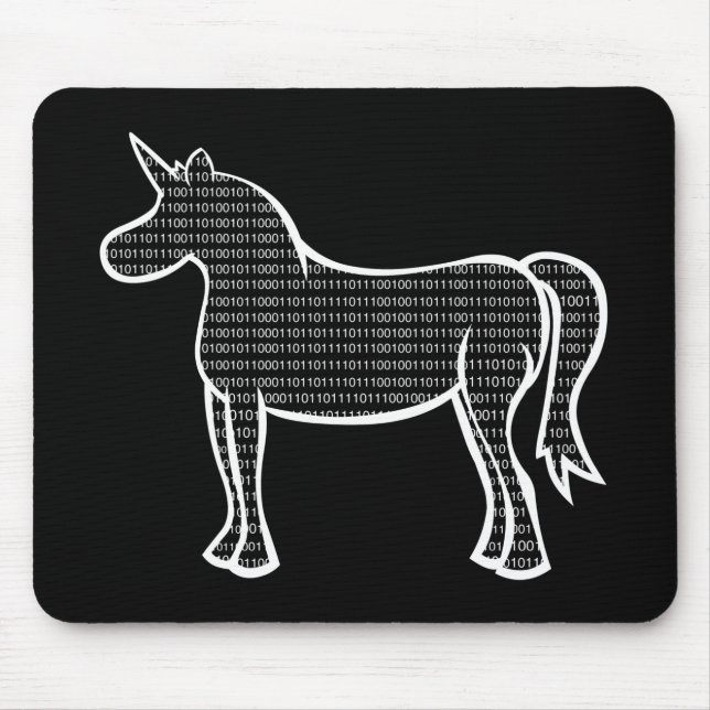 Binary Unicorn Mouse Pad (Front)