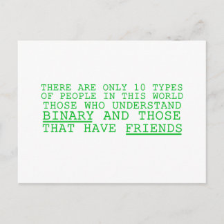 Binary vs. Friends Postcard