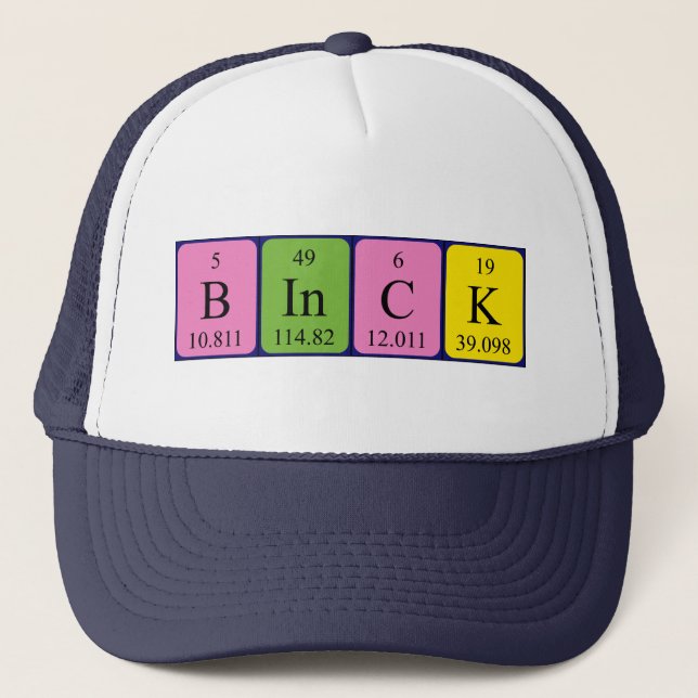 Binck periodic table name hat (Front)
