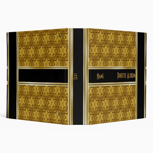 Binder Black Gold Metal Embossed Photo Album (Background)