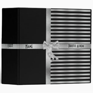 Binder Black Silver Stripe Photo Album