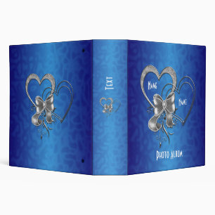 Binder Blue Silver Hearts Photo Album
