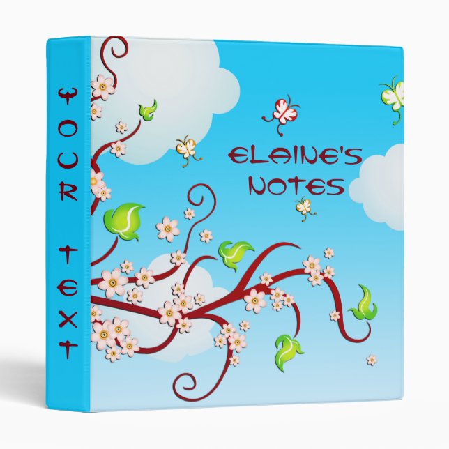 Binder: Cherry Blossoms Organizer Binder (Front/Spine)