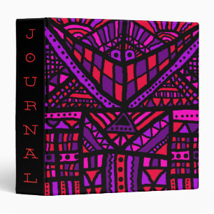 Binder, Doodle abstract smile, pruple red pink Binder