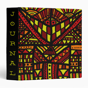 Binder, Doodle abstract smile, red orange yellow Binder