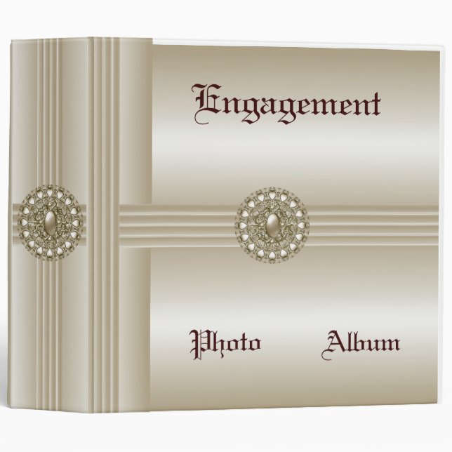 Binder Engagement Photo Album Elegant Pearl Gem 2 (Front/Spine)