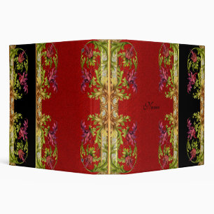 Binder Exotic Floral Black Red Sandpaper Prints