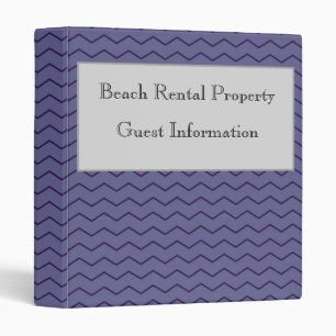 Binder for Beach Rental Property Blue Chevron