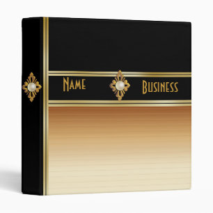 Binder For Business Portfolio Black Coffee Gold