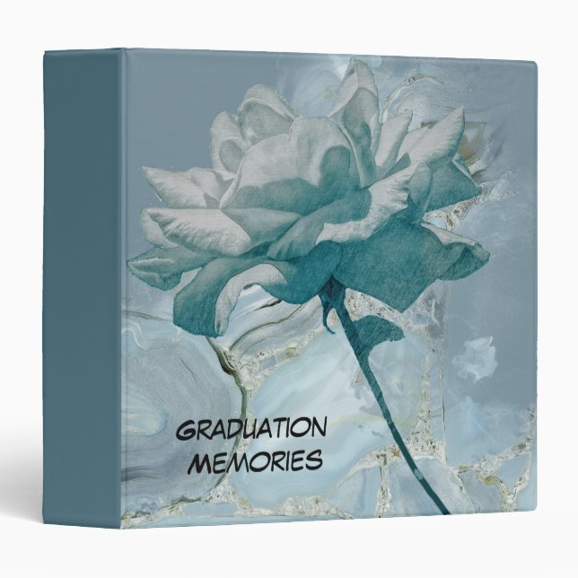 Binder for Graduation Memories Turquoise Rose (Front/Spine)