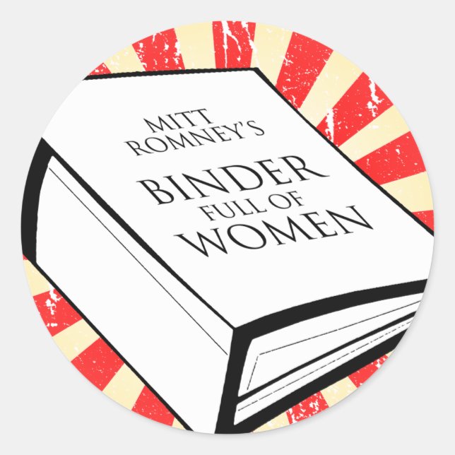 BINDER FULL OF WOMEN CLASSIC ROUND STICKER (Front)