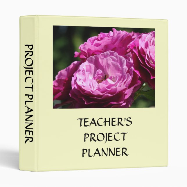 BINDER GIFTS Customize Text ROSE FLOWERS Garden (Front/Spine)
