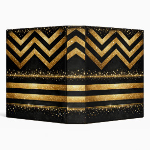 Binder Gold Black Business, Luxury Modern Chevron