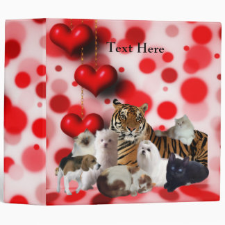 Binder I Love Animals Tiger Cats Dogs