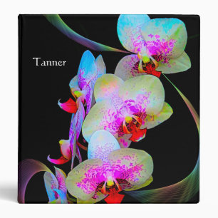 Binder in Black with Phalaenopsis Orchids
