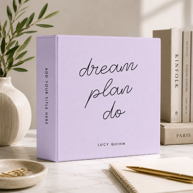 Binder | Lavender Custom Goal Planner Organizer (Lavender custom goal planner binder for study notes, teacher files, and creative ideas.)