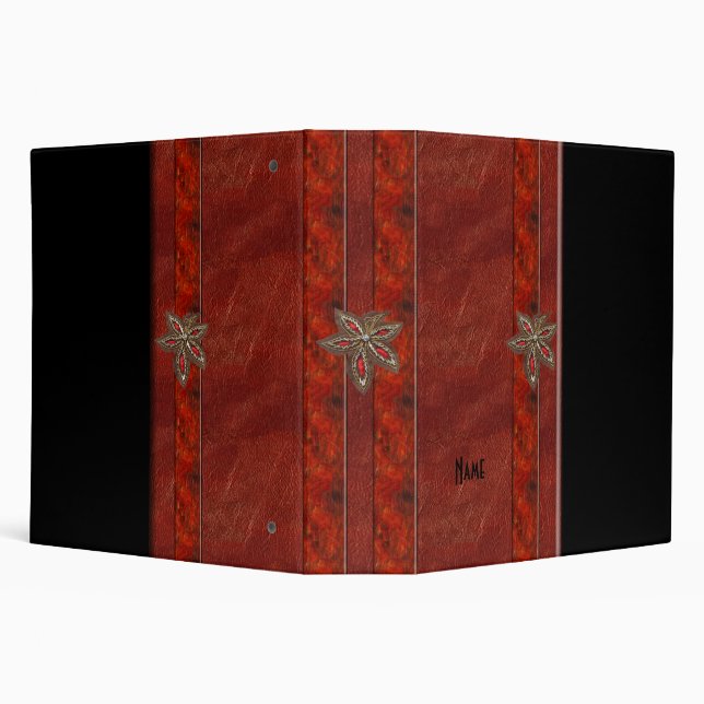 Binder Leather Red Black (Background)