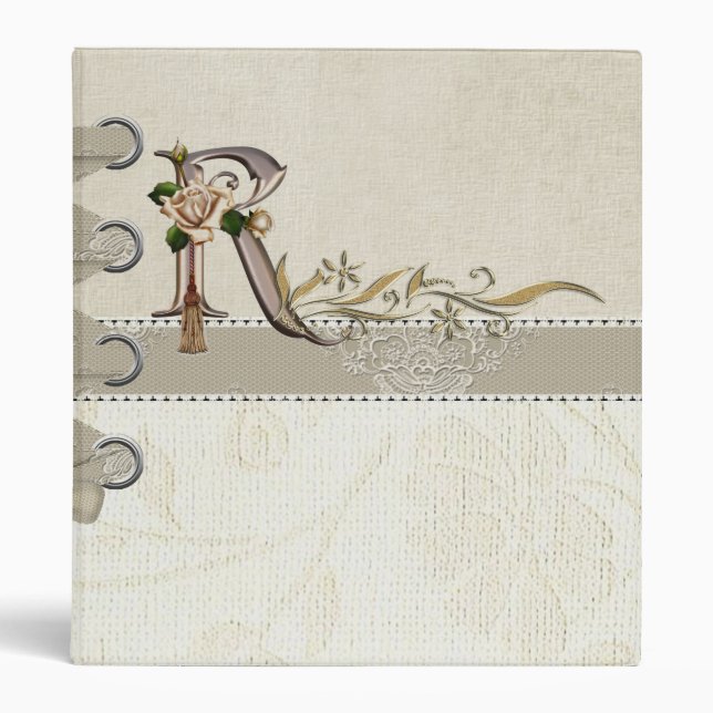 Binder Monogram Roses R (Front)
