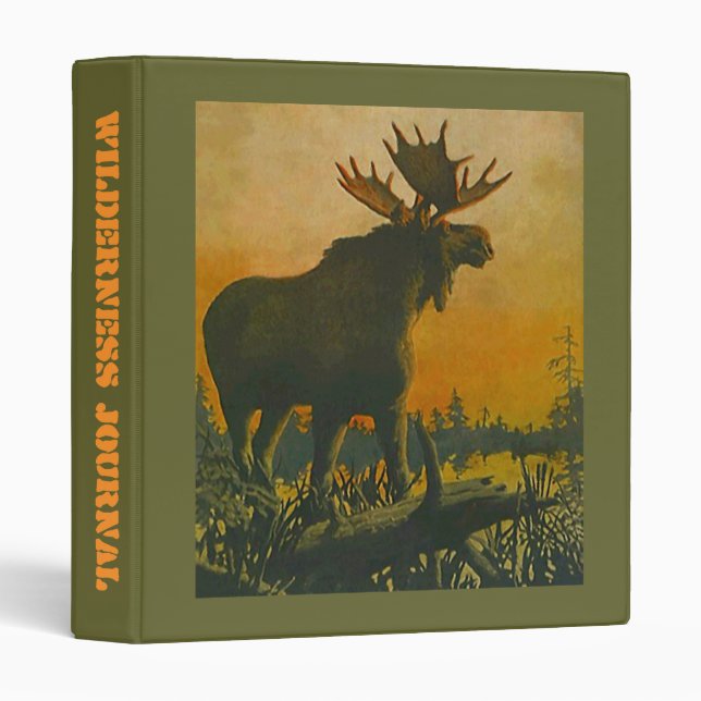 BINDER ~ MOOSE WADING REMOTE WILDERNESS JOURNAL (Front/Spine)