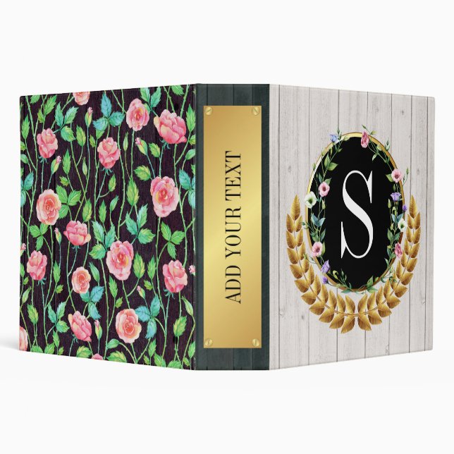 Binder - Notebook floral wood Images (Background)