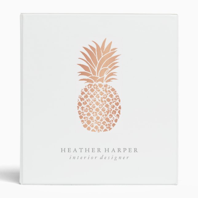 Binder Notebook - Rose Gold Pineapple (Front)