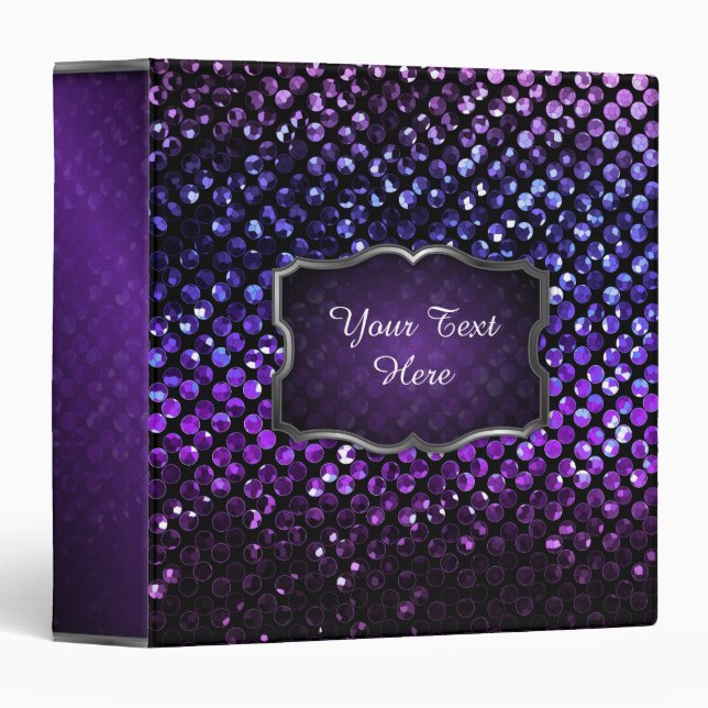 Binder Purple Crystal Bling Strass (Front/Spine)
