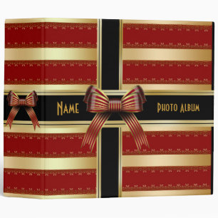Binder Red Black Gold Stripe Photo Album