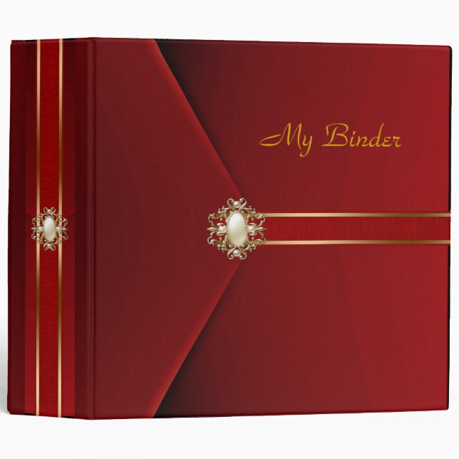 Binder Rich Red Velvet Pearl Jewel (Front/Spine)