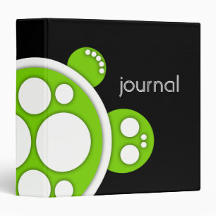 Binder, Round Turtle, White Green Black Binder