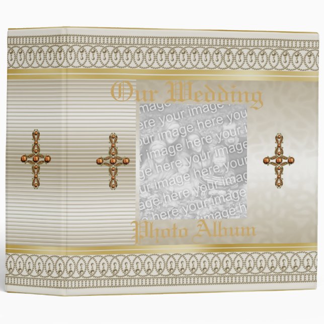 Binder Wedding Photo Album Pearl Cream Frame (Front/Spine)