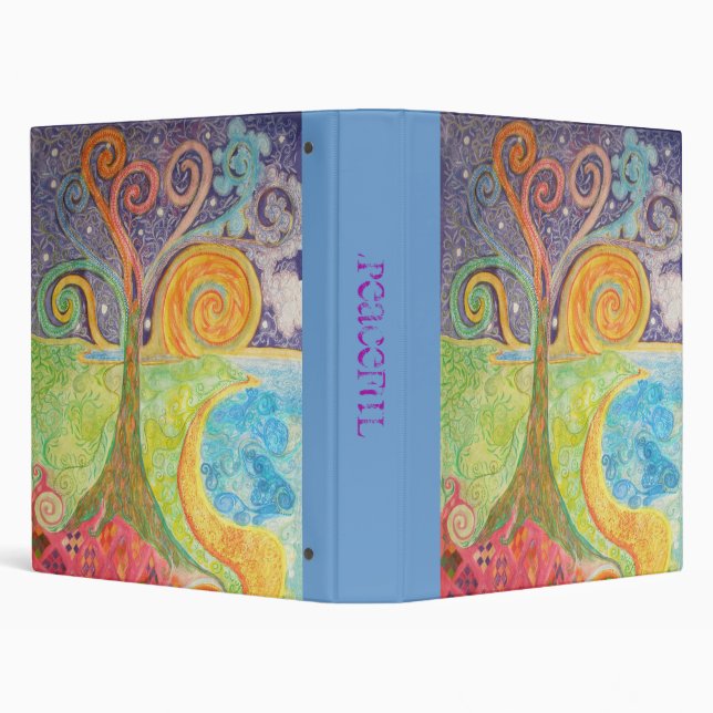 Binder with Colourful Landscape Design (Background)