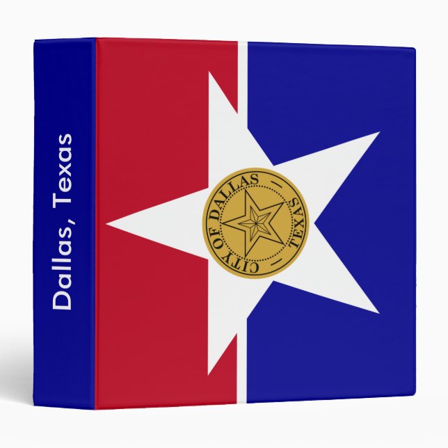 Binder with Flag of Dallas, USA (Front/Spine)