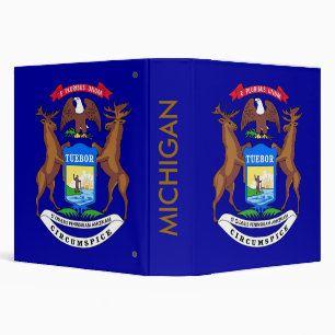 Binder with Flag of Michigan, USA