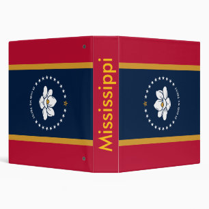 Binder with Flag of Mississippi State, USA