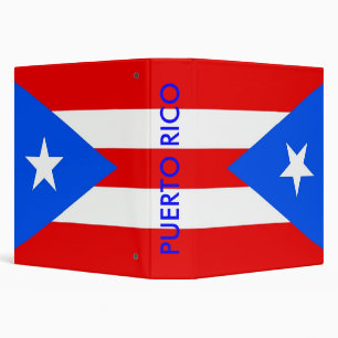 Binder with Flag of Puerto Rico, USA