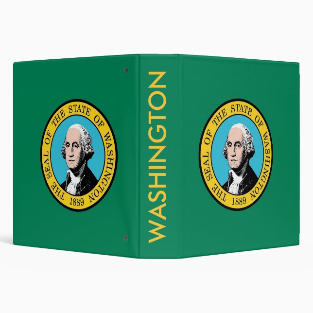 Binder with Flag of Washington, USA (Background)