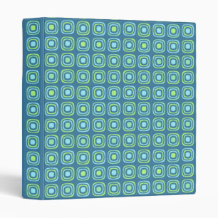 Binder with Green on Turqouise Circular Design