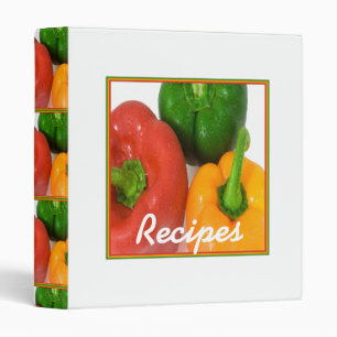 Binder With Green Yellow and Red Peppers