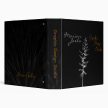 Binders black pattern with white gold writing