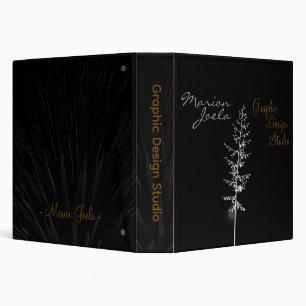 Binders black pattern with white gold writing