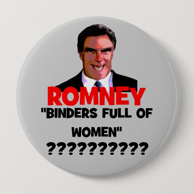binders full of women 4 inch round button (Front)
