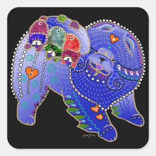 BINDI CHOW FAMILY square stickers